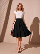 EMERY ROSE Wide Waistband Fold Pleated Skirt
